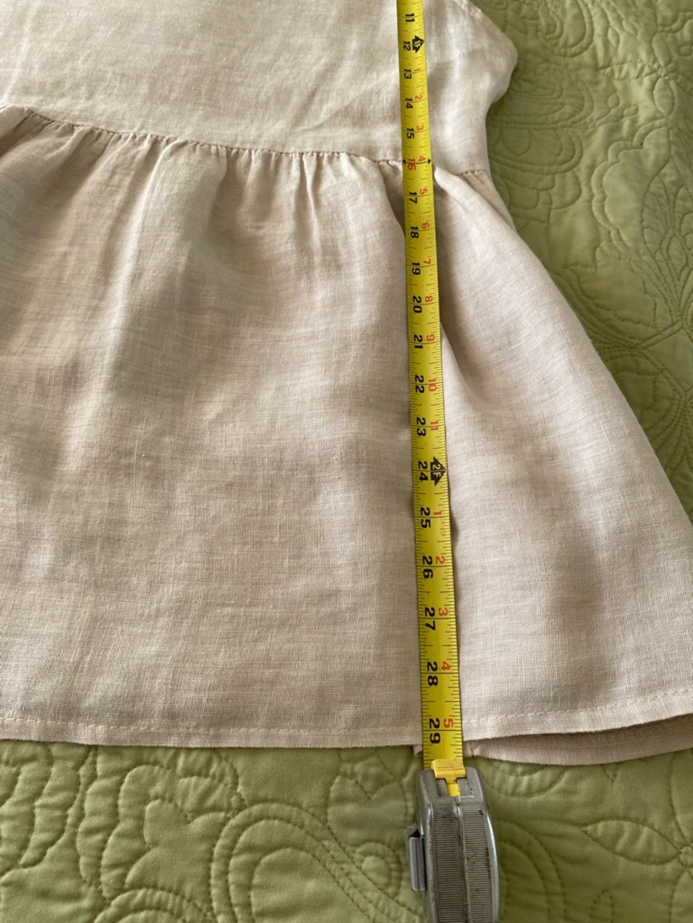 Tahari Cream Linen Sleeveless Peplum Top - Picture 7 of 7